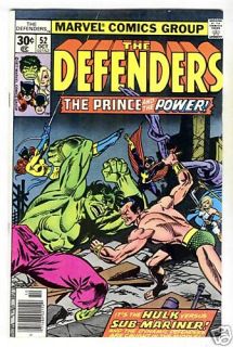 Marvel The Defenders 52 Hulk vs Sub Mariner Oct 1977
