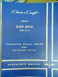 Chris Craft Thermocon Marine Operators Manual 225 BVC 150HP