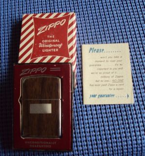 Vintage Zippo Lighter w Original Box Instructions Unique Wood Grain