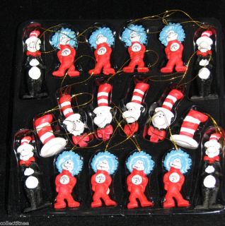 Dr Suess Ornament set 16 pc Classroom Decor Thing 1 2 Cat in the Hat