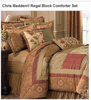 Chris Madden Regal Block Comforter Set California King New