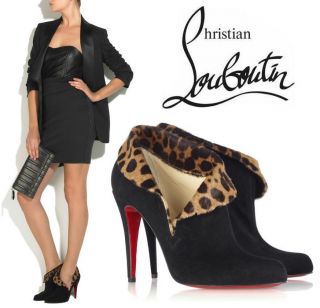 New Auth.CHRISTIAN LOUBOUTIN Black CHARME 100 Ankle Boots Sz.39