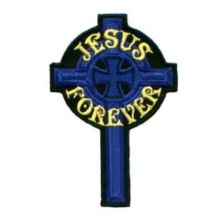  Blue Cross Embroidered Christian Motorcycle Patch Pat 1004