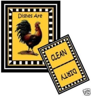 ROOSTER #1   Dishwasher MAGNET (Clean/Dirty) SHIP FREE