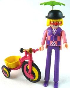 Tall Circus Clown with Tricycle Bike Figure from 3808 Set Playmobil