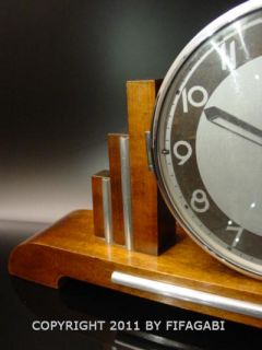 Art Deco German Desk Mantle Clock Modernist Skyscraper Design
