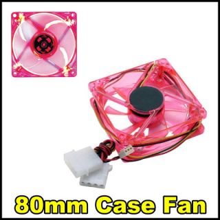 Product 1 PC Brand New 80mm / 8 cm Red 4 LED LEDs Case Fan 3 Pin/ 4