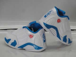 Nike Air Jordan 14 Retro White Blue Sneakers Toddler Baby Size 6.5