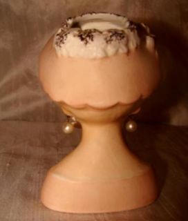 1960s Inarco Cleve Ohio Lady Head Vase with Hat Lashes Hand Hat Bow