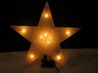 Light Up Frosted White Star Christmas Tree Topper 8 1 2