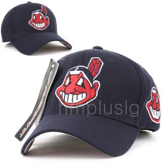 Cleveland Indians Flex Fit Baseball Cap Hat MB Navy Blue
