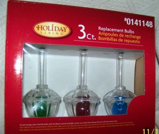  Sets of three (3) COLOR Christmas Tree Bubble Light Replacement Bulbs