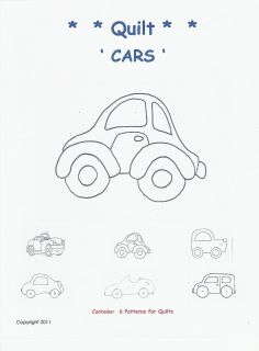 Cars Quilt and Craft Template Stencil Six 6 Different Paper Patterns