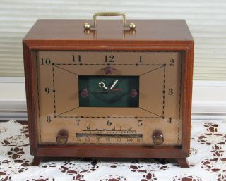 Vtg Bendix 753F Clock Tube Radio Wood Cabinet, Restored w Warranty, c