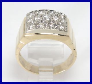  Gold Round Diamond Cluster Wedding Right Hand Ring 1 60ct 11GRM