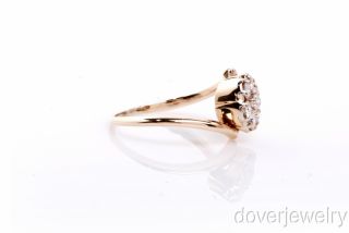 Modern 0.50ct Diamond 14K Gold Flower Cluster Engagement Ring NR