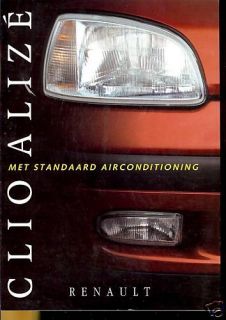 Renault Clio Alize Brochure Dutch 1996