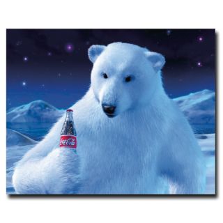 Coca Cola Giclee 19x24 Canvas Art Polar Bear w Coke