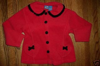Girls Red Fleece Black Velvet Heart Winter Dress Coat 4