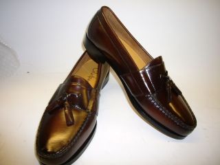 New Cole Haan Wheaton Mahogany Leather Tassel Loafers with Leather