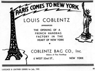 Vintage 60s Coblentz Dark Navy Leather Frame Purse Handbag   Free