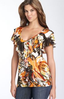 Cameo Appearance Floral Ruffle Top