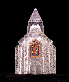Beautiful Glass Church Paperweight Decorative VG Cond