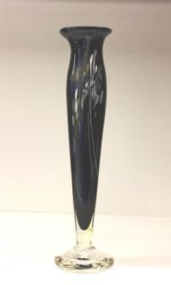  Hand Blown Art Glass Bud Flower Vase 14 5 Tall and Signed