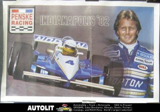 1982 Penske Gould Racing Indy Race Car Poster Cogan