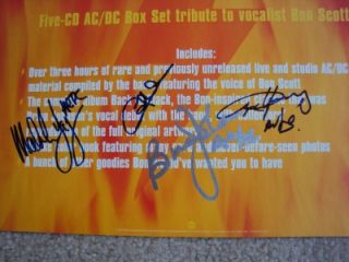 AC DC Brian Angus Malcolm Cliff Signed Autographed Album Flat with COA
