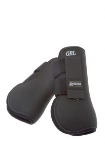 Roma Gel Open Front Boots Full Horse Black