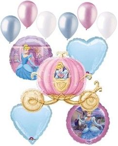 Disney Princess Cinderella Carriage Foil Balloon Bouquet Decoration