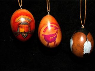  Ornaments Hand Crafted Egg Gourd Native Cindy Adams Design