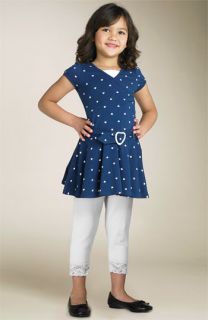 Pumpkin Patch Heart Print Knit Dress (Little Girls)