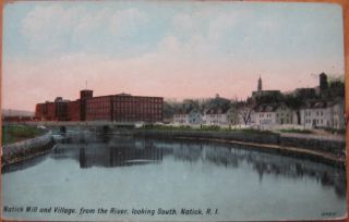 1912 Postcard Mill Village Natick Rhode Island RI