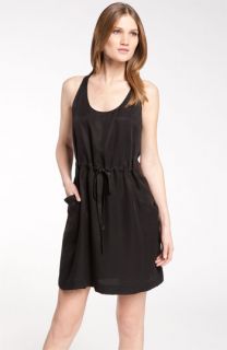 Rebecca Taylor Leather Trim Sleeveless Dress