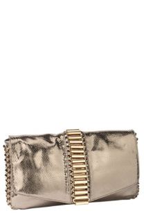 Ted Baker London Tube Chain Snake Embossed Metallic Leather Clutch