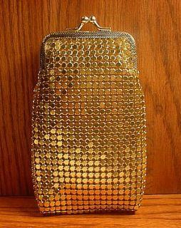 Gold Metal Mesh Cigarette Case Long Coin Purse Shipped Quick from USA