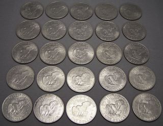 1971 1972 eisenhower silver dollar coins lot of 25