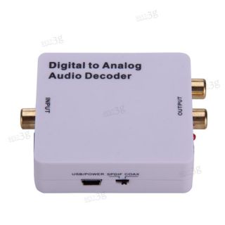 Digital SPDIF Coaxial to Analog RCA 3 5mm Jack Audio Decoder Converter