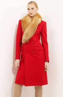 Michael Kors Detachable Fox Fur Collar Coat