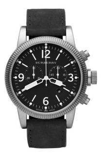 Burberry Leather Strap Chronograph Watch