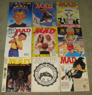 Lot Mad 9 Magazines 1990s Cartoon Comics Collectors Series