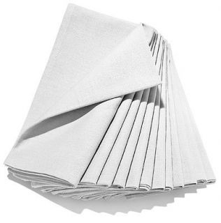 60 New White Cotton Wedding Catering Cloth Napkins