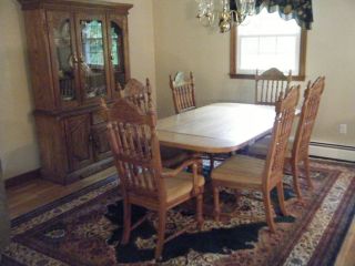 Cochrane Threshers collection Oak 9 pic dining set Table 2pic Hutch 6