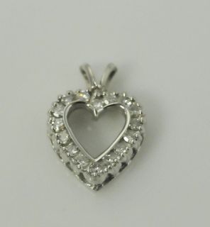  14KWG Estate Diamond Heart Pendant