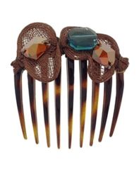 Colette Malouf Rock Crystal And Mesh Embellished Hair Comb At