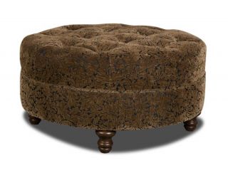 Simmons Upholstery Boston Round Tufted Cocktail Ottoman 90100