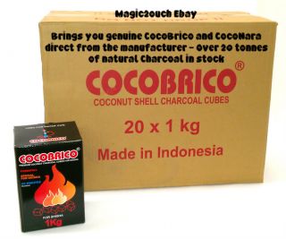Original Cocobrico Pure Coconut Hookah Shisha Charcoal 1kg