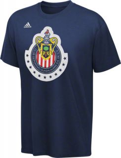 Club Deportivo Guadalajara Chivas Navy Adidas Soccer Logo T Shirt